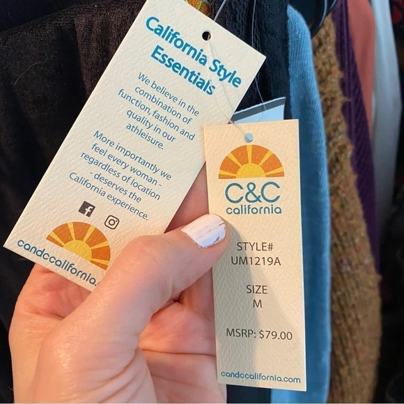 C&C California Terry Velour Joggers Sweatpants Womens Size Medium Black Mesh NEW - Picture 11 of 14